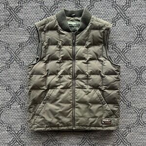 Eddie Bauer Vest Men's Small Green Premium Goose Down Hiking Ourdoors Gorpcore